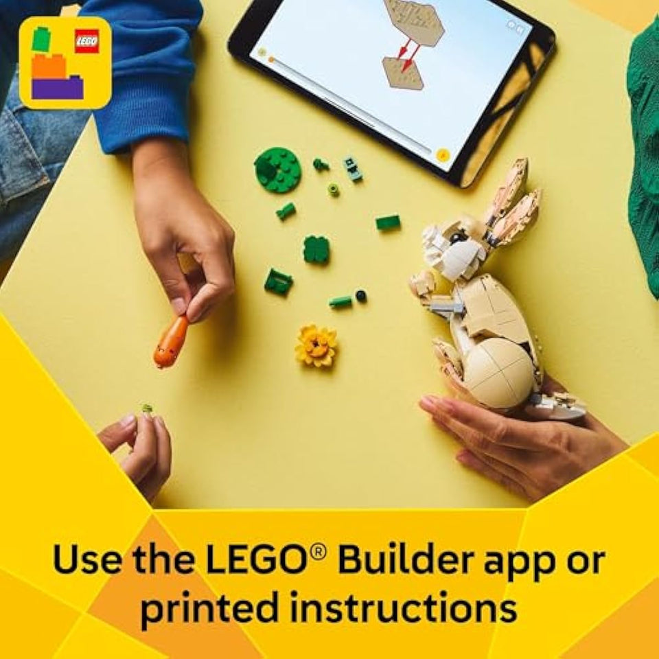 LEGO Creator 3 in 1 Cute Bunny Toy - Building Toy for Girls and Boys, Ages 8+ - Gift for Easter Basket - W/ 3 Build Options, Bunny, Seal, or Llama - 31162