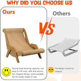Cat Hammock Chair with A Scratch Pad, Beach Style Lounger for Large Cats, Elevated Cat Beds for Indoor, Pet Rattan Chair