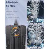 pawfly aquarium air pump oxygen pump for 10-200 gallon fish tanks buckets dual outlet