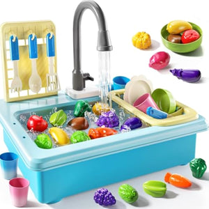 play kitchen sink toys for kids 3-7 years old with color changing kitchen accessories