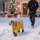 Dog Snow Suit with Attached Boots, PU Water-Resistant Winter Hiking Leggings for Outdoor Adventures