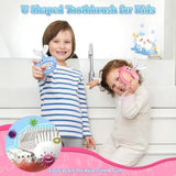 Toddler U Shaped Toothbrush for Kids Ages 1-2, 2-4, Baby Soft Silicone, 360° Mouth Cleaning Design, 2 PCS