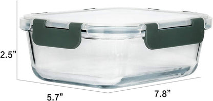 M MCIRCO [8-Pack,30 oz] Glass Meal Prep Containers,Glass Food Storage Containers,Airtight Glass lunch Containers with Lids - Microwave, Oven, Freezer and Dishwasher