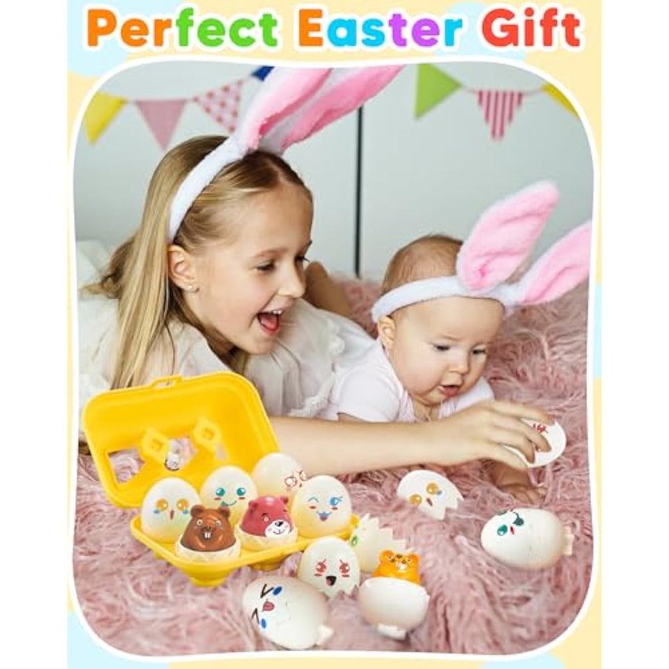 Easter egg toys for toddlers 1-3, prefilled with matching sensory toys and gifts for 3-year-old girls and boys