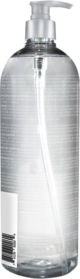 FAV water-based luxury personal lubricant for women, men, and couples, 33.5 fl oz