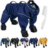 Dog Snow Suit with Attached Boots, PU Water-Resistant Winter Hiking Leggings for Outdoor Adventures