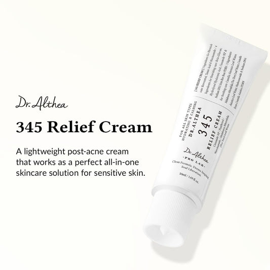 Dr. Althea 345 Relief Cream: soothing moisturizer for acne-prone skin with PDRN, niacinamide, and hyaluronic acid