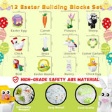12-piece easter rabbit building blocks set for kids 6+
