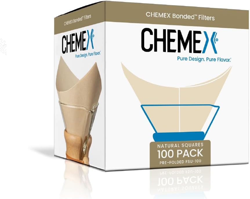 Chemex Natural Coffee Filters, Square, 100ct - Exclusive Packaging