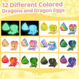12PCS 3D Printed Easter Eggs with Dragons Inside, Easter Surprise Dragon Eggs, 3D Printed Animals, Easter Basket Stuffers,Fidget Toys Gifts
