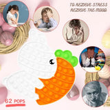 white easter bunny poppers bunny carrot pop bubble fidget sensory toys puzzle popper for kids toddler gift development toy