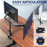 vivo dual monitor desk mount heavy duty fully adjustable steel stand black