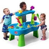 Step2 Rain Showers Splash Pond Water Table, Kids Water and Sand Activity Sensory Playset, Summer Outdoor Toys, 13 Piece Water Toy Accessories, For Toddlers 1.5+ Years Old, Blue & Green