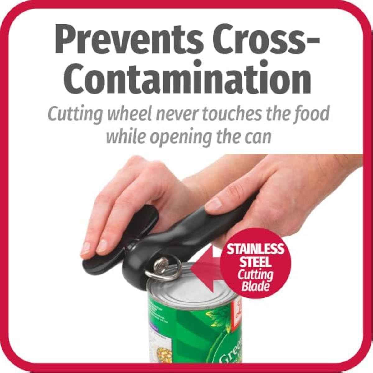 Good Cook Safe Cut Manual Can Opener, Black, Sharp Edge-Free, Stainless Steel