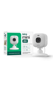 Blink Mini 2K+ (newest model) – Plug-in Home & Pet Indoor Security Camera with 2K video resolution, night vision, enhanced audio, motion detection – 1 camera (White)