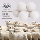 wool dryer balls organic xl 6-pack 100% new zealand wool chemical free softener for 1000+ loads baby safe