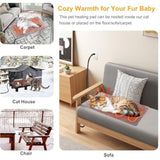 texsens cat heating pad heated pet bed dog mat with chew resistant cord and removable soft cover for outdoor cat houses