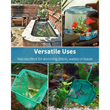 Pawfly green braided metal handle square aquarium net for fish tanks and small koi ponds