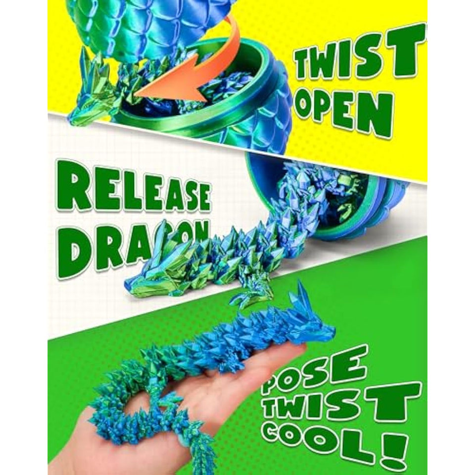 tboline 12 inch 3d printed dragon egg large easter basket stuffer for kids