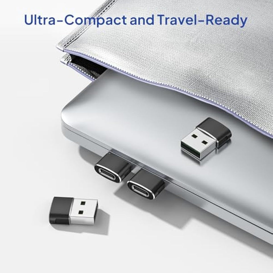 USB to USB-C Adapter for iPhone and Samsung, 4-Pack, Aluminum Alloy, Compact Design