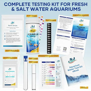 11-in-1 aquarium test strips water testing kit for fish tank aquariums with 950 tests and thermometer