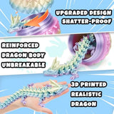 12 inch 3d printed dragon easter egg with fall protection and reinforced joints, eco-friendly fidget toy in rainbow color