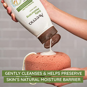 aveeno daily moisturizing body wash for sensitive skin + prebiotic oat, gentle on dry skin, 2 fl. oz travel size
