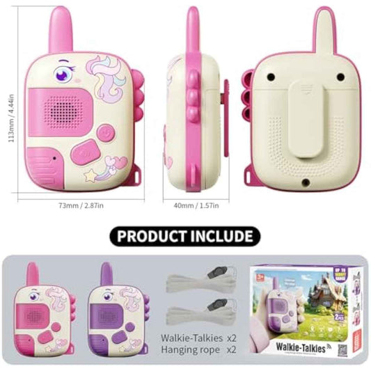 Walkie Talkies Toys for Girls:Unicorn Toys 2 Pack Birthday Gifts for 3 4 5-7 8 Year Old Girls Toy for 4 5 6 7 8-10 Year Old Camping Outdoor Games,Christmas Stocking Stuffers for Girls Kids