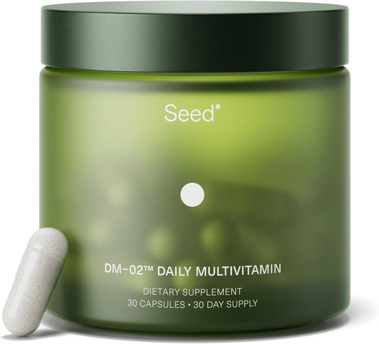 Seed DM-02 Daily Multivitamin - 100% DV Essential Vitamins and Minerals for Women & Men - Helps Fill Daily Nutrient Gaps - Immune, Bone, Hair, Skin & Nails Health - Vegan - 30 Capsules (30-Day Supply)