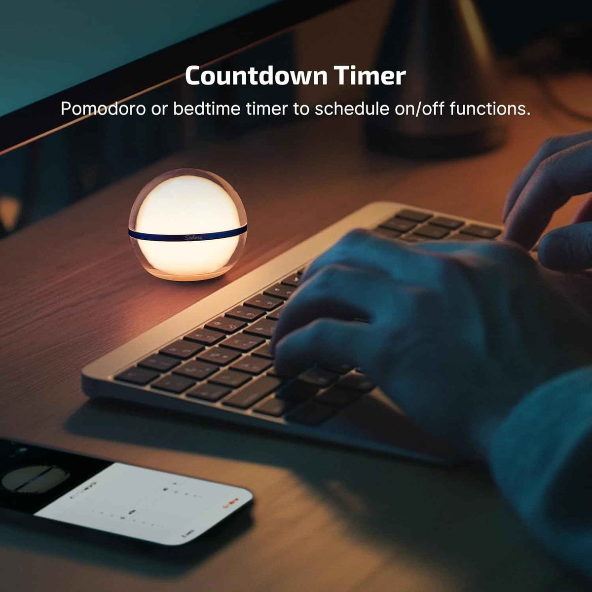 OLIGHT Sphere Smart Night Light, 75 lumens Stepless Dimming Table Lamp with Remotely APP Control, Magnetic Rechargeable RGB Ambient Lighting for Sleeping, Reading, and Relaxation