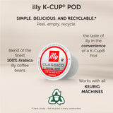 illy Classico Medium Roast 100% Arabica K Cup Coffee Pods for Keurig Machines, 32 Count Pack