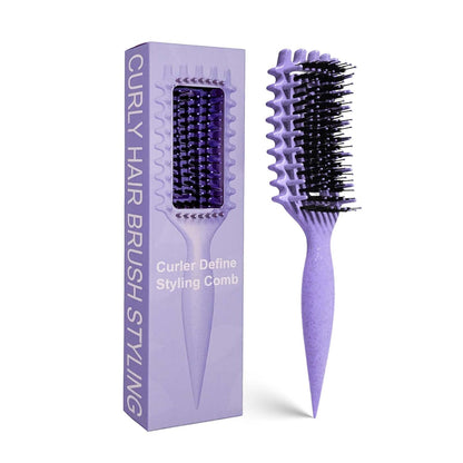 Curly Hair Brush Candybrush Curl Defining Brush for Detangling Shaping and Defining Curls for Women, Men, Wet & Dry Hair (Purple)