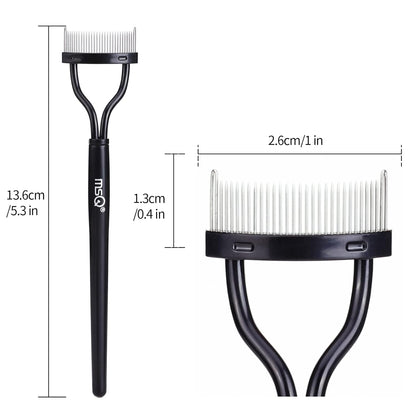 Eyelash Comb MSQ Eyelash Separator Mascara Applicator Eyelash Definer With Comb Cover Arc Designed Cosmetic Brushes Tool Black (1PCS)