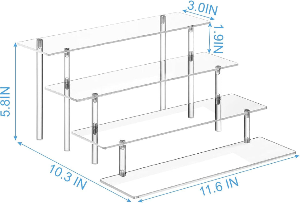 4 Tier Clear Acrylic Perfume Organizer Stand for Display & Storage
