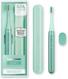Aquasonic Icon ADA-Accepted Rechargeable Toothbrush with Magnetic Holder & Slim Travel Case | 2 Modes & Smart Timers | Gentle Micro-Vibrations
