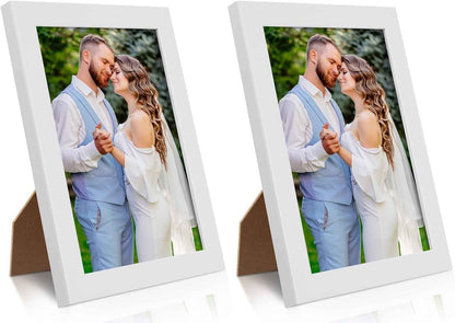 PECULA 2 Pack 5x7 Picture Frame, Black Picture Frame for Wall and Tabletop Display, Resistant Plastic Clear Plexiglass for Vertical or Horizontal Display