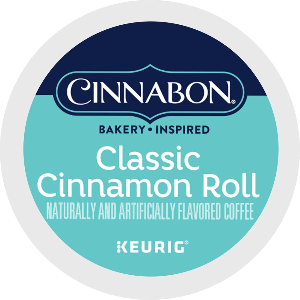 Cinnabon Classic Cinnamon Roll Keurig K-Cup Pods, Light Roast Coffee, 48 Count, Orthodox Union Kosher