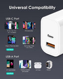 [4 Pack] USB C Charger Block Fast Charging Multiport Adpater [PD 20W USB-C & QC 3.0 USB-A Port] for i Phone 17/16/15/14/13/12/11/X/8, i Pad, Galaxy, Google, Galaxy & More - Rayz Mart