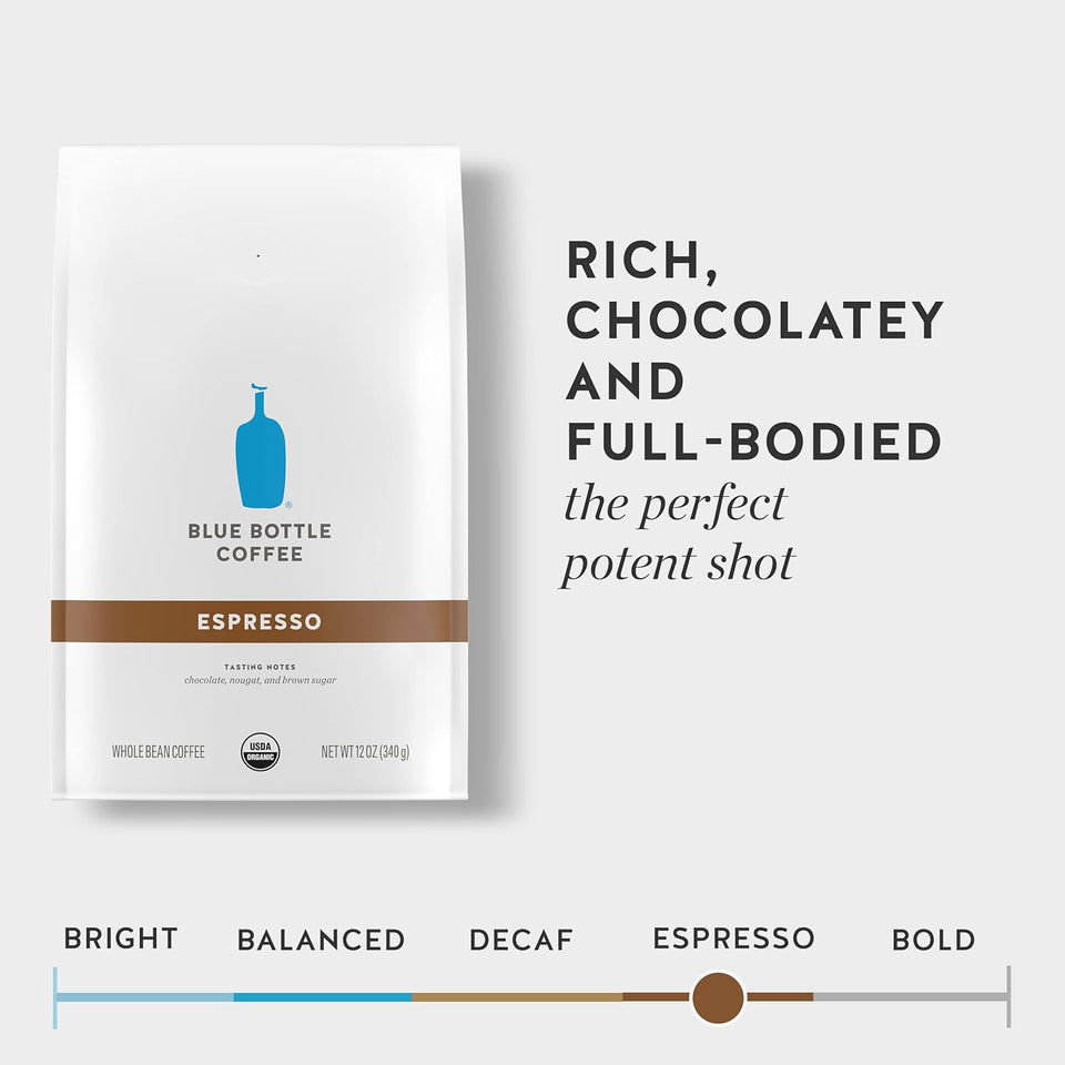 blue bottle organic dark roast whole bean espresso 12 ounce bag coffee