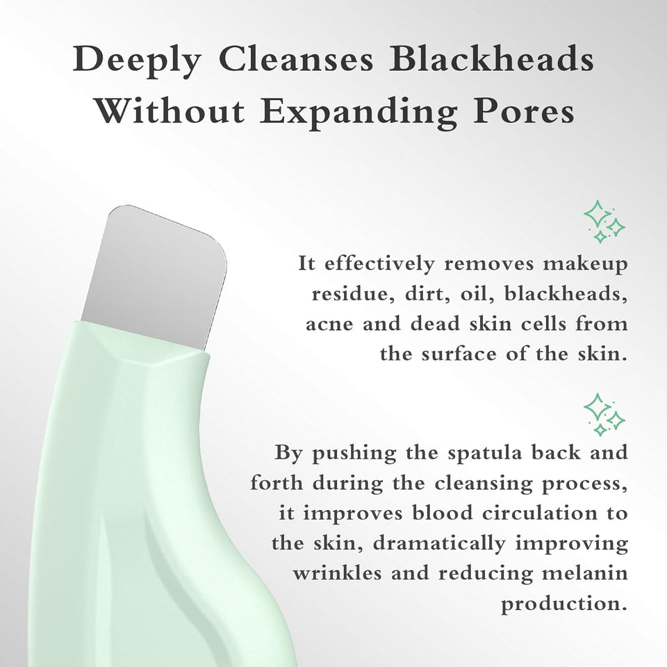 Blackhead remover tool with silicone face scraper for deep cleansing and skin care (Green)