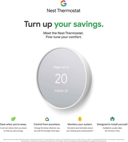 Google Nest Thermostat - Smart Thermostat for Home - Programmable Wifi Thermostat - Charcoal