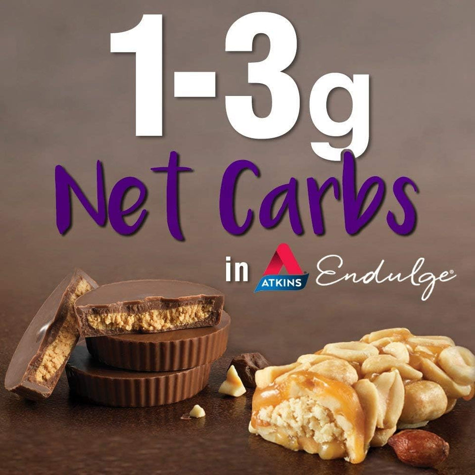atkins endulge caramel nut chew bar low sugar snack dessert bar 10 count
