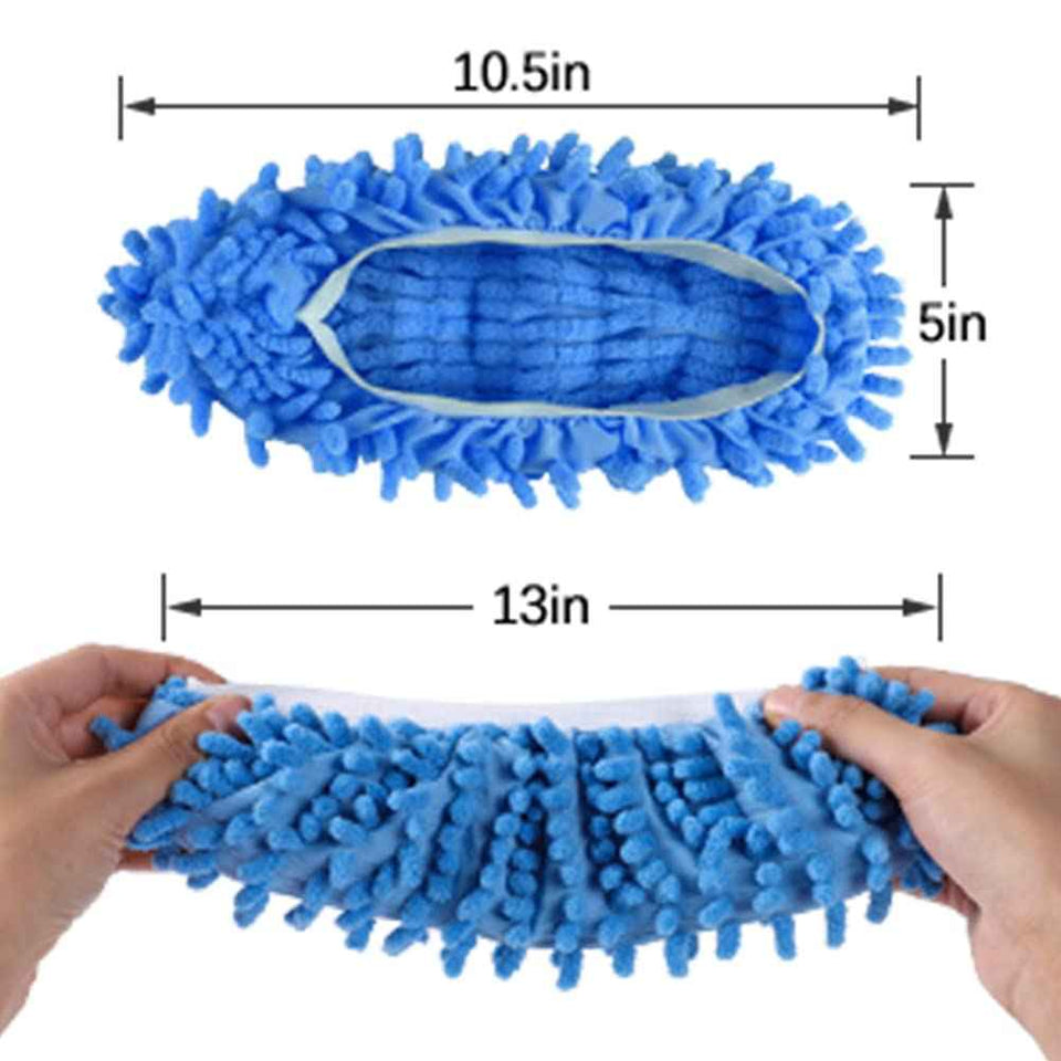 Microfiber mop slipper shoes, 5 pairs, soft washable reusable, free size, for men and women, kids