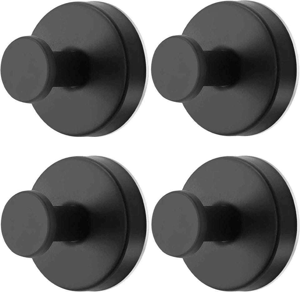 Silver Suction Cup Hooks for Shower Waterproof - Set of 4, No Drill Stainless Steel Towel Hooks for Bathroom Wall, Kitchen, Glass, Mirror, Tile - Ideal for Hanging Towels, Robes, and Loofahs