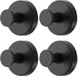 Silver Suction Cup Hooks for Shower Waterproof - Set of 4, No Drill Stainless Steel Towel Hooks for Bathroom Wall, Kitchen, Glass, Mirror, Tile - Ideal for Hanging Towels, Robes, and Loofahs