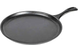 Lodge L9OG3 Cast Iron Round Griddle, Pre-Seasoned, 10.5-inch - Made in USA, Compatible with Stovetop, Oven, Grill & Campfire