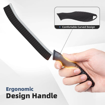 Hard Bristle Crevice Cleaning Brush - Cleaning Tools for Household Use, Multifunctional Gap Cleaning Supplies for Kitchen, Bathroom, Toilet, Window, Vehicle, Faucets, Grout, Home (Black)