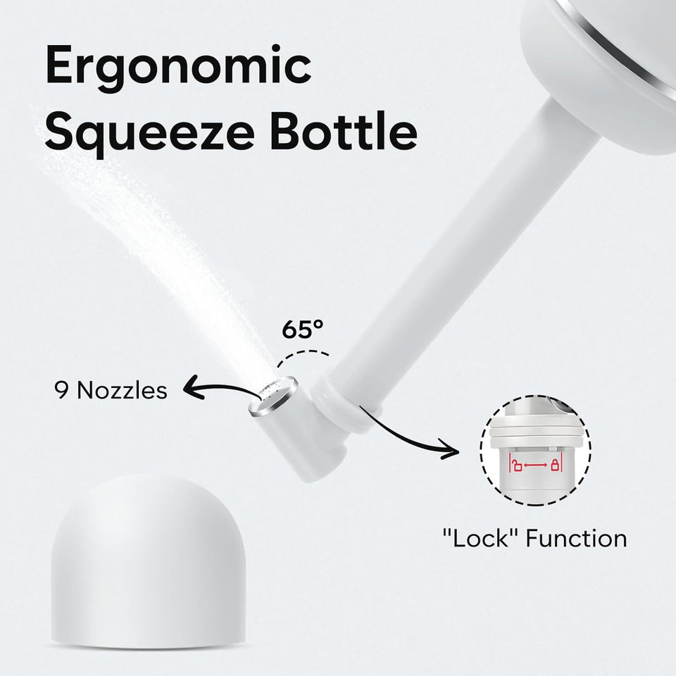 Easy@Home Portable Bidet Kit for Travel: EPB-01 Grey, 380mL Handheld Sprayer for Women & Men