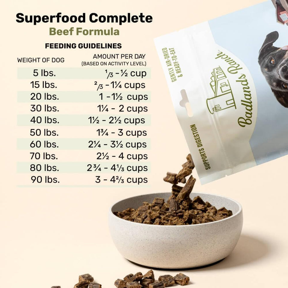 badlands ranch by katherine heigl superfood complete air-dried beef dog food high protein 24 oz
