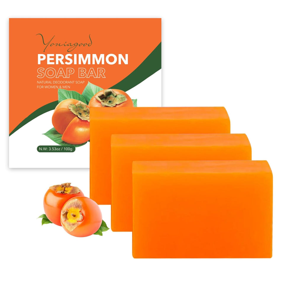 Natural persimmon soap bar for body odor control and deodorant use